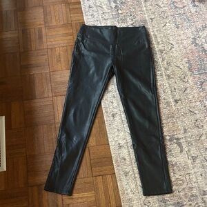 Entro Black Women's faux vegan leather Leggings